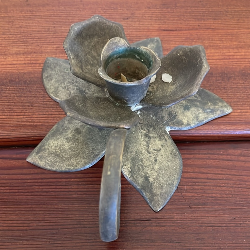 Vintage silver taper candle holder - Picture 3 of 7